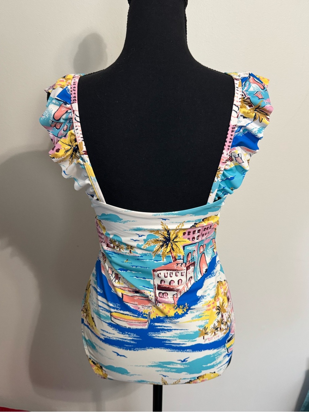 Boden Evia Ruffle Swimsuit - Paradise Bay - Picture 2 of 4